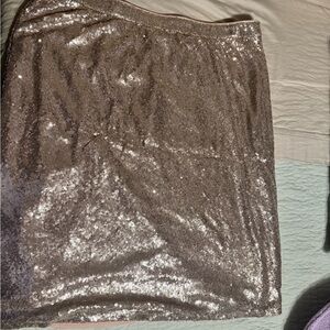 Lane Bryant Glittering Gold Pencil Skirt